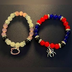 Set of Long distance bracelets relationships, friendship bracelet